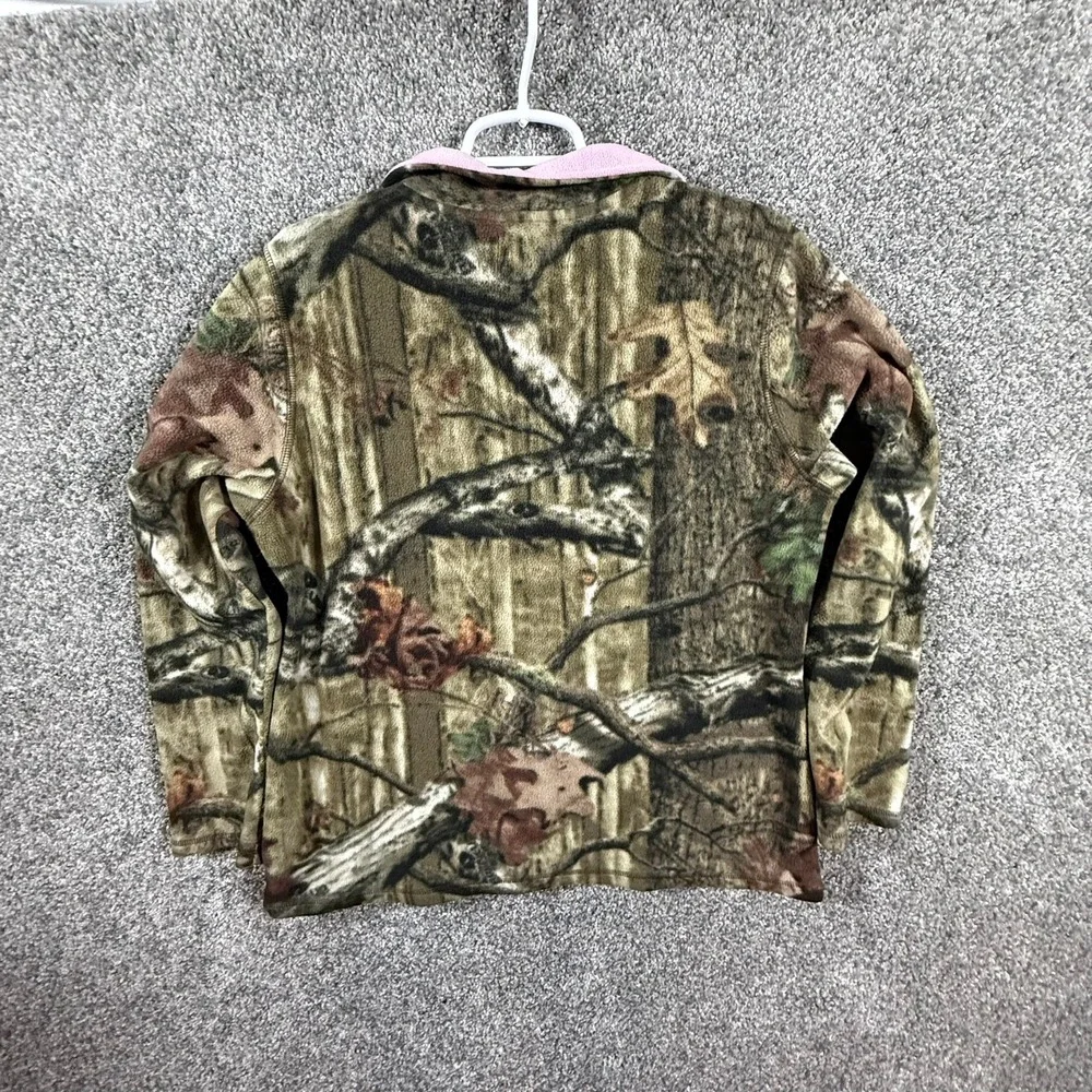 Mossy Oak Break-Up Infinity Fleece Jacket XL 16-18 Pink Trim Full Zip Camo